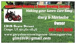 Local lawn care service with custom design across Osage, IA - Gary's Lawn Mowing & Snow-Blowing Service