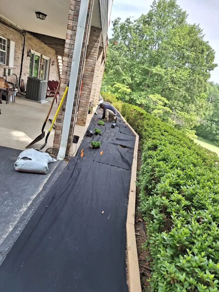 Custom landscape installation with custom design across Biltmore Forest, NC - Gaspar Correa Landscaping