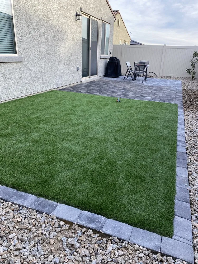 Local lawn mowing service with custom design in Las Vegas, NV by Gateway Landscaping