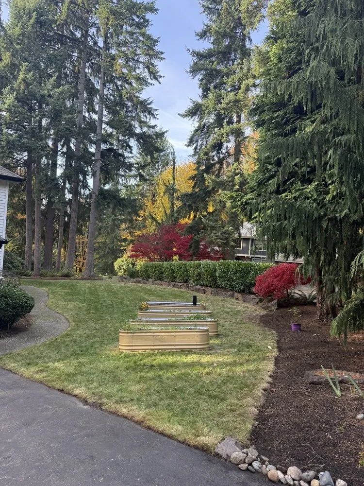 Custom landscape installation with custom design in Monroe, WA by Gatica Lawn Care