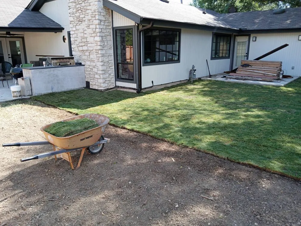 Custom landscape installation for residential properties in Cedar Park, TX by GC Lawn and Services