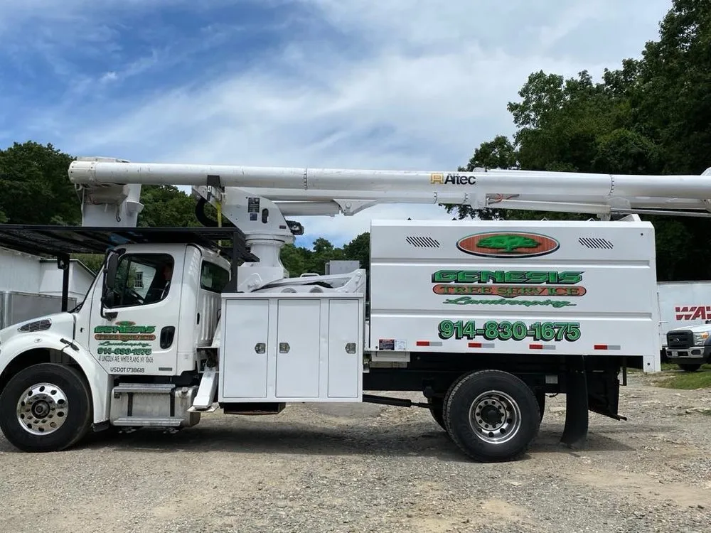 Custom landscape installation with custom design in White Plains, NY by Genesis Tree Service & Landscaping