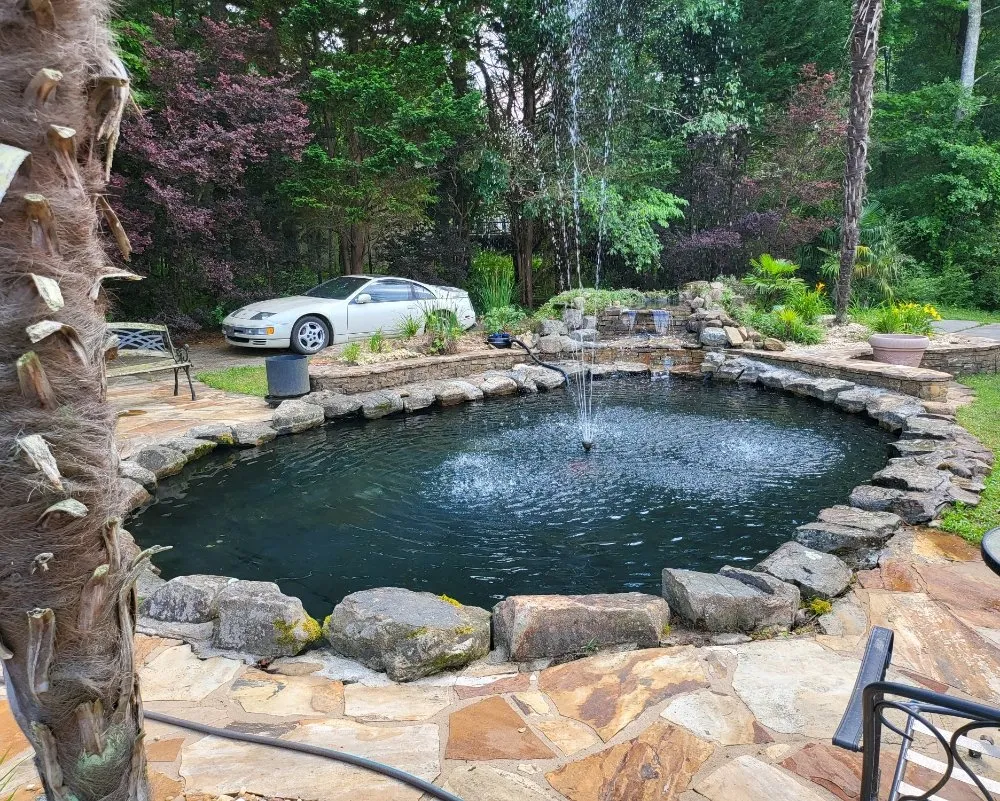 Local garden landscaping with custom design in Cumming, GA by Georgia Koi & Pond