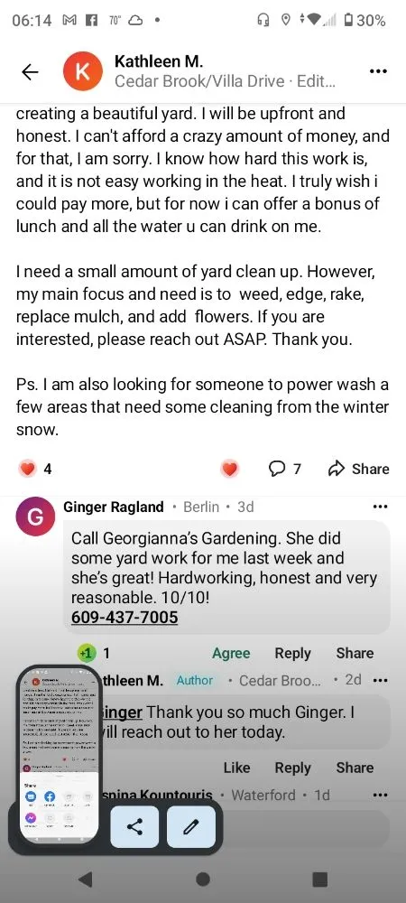 Affordable garden landscaping experts serving Waterford Works, NJ - Georgianna's Gardening