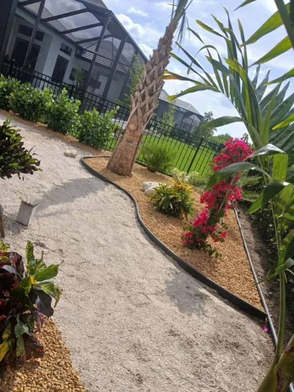 Affordable landscape installation with custom design in Bradenton, FL by German R Lawn Service