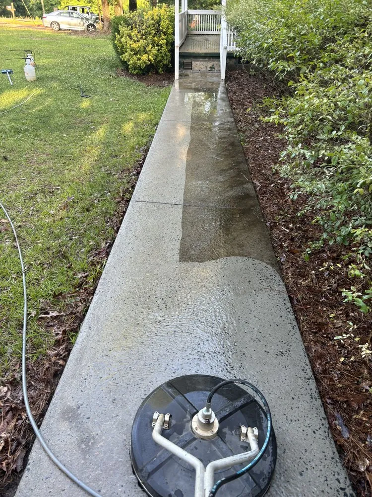 Professional lawn mowing service with custom design in Manchester, GA by Get It Clean Pressure Washing