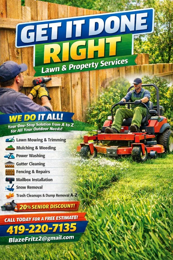 Custom yard cleanup service for residential properties in Holland, OH by Get It Done Right Lawn and Property Services