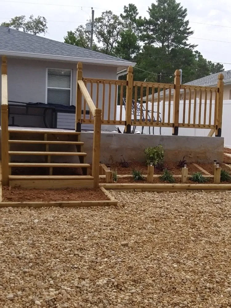 Custom landscape installation for beautiful yards in Dunnellon, FL by Get R Green Sod and Landscaping