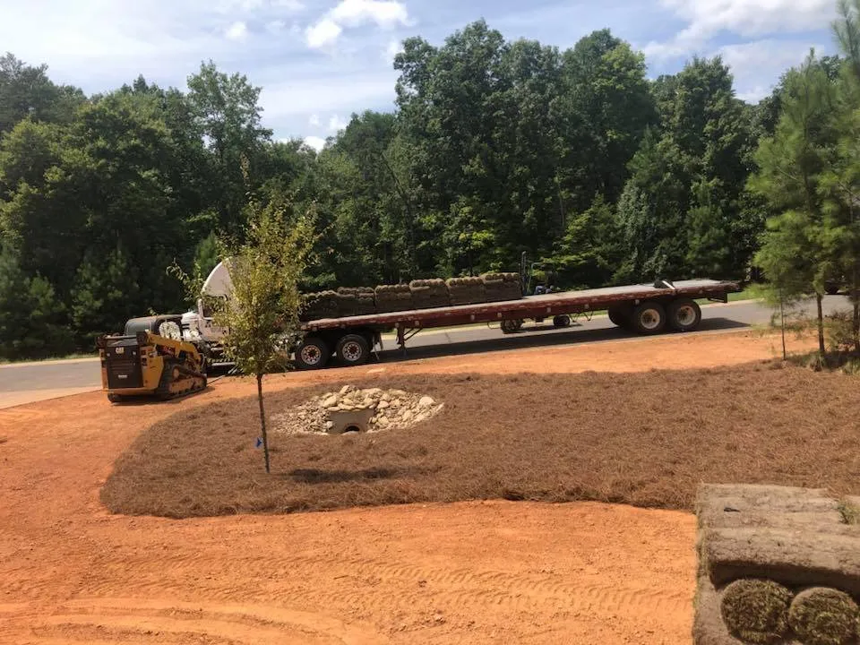 Custom landscape installation for residential properties in York, SC by Gibson LawnCare