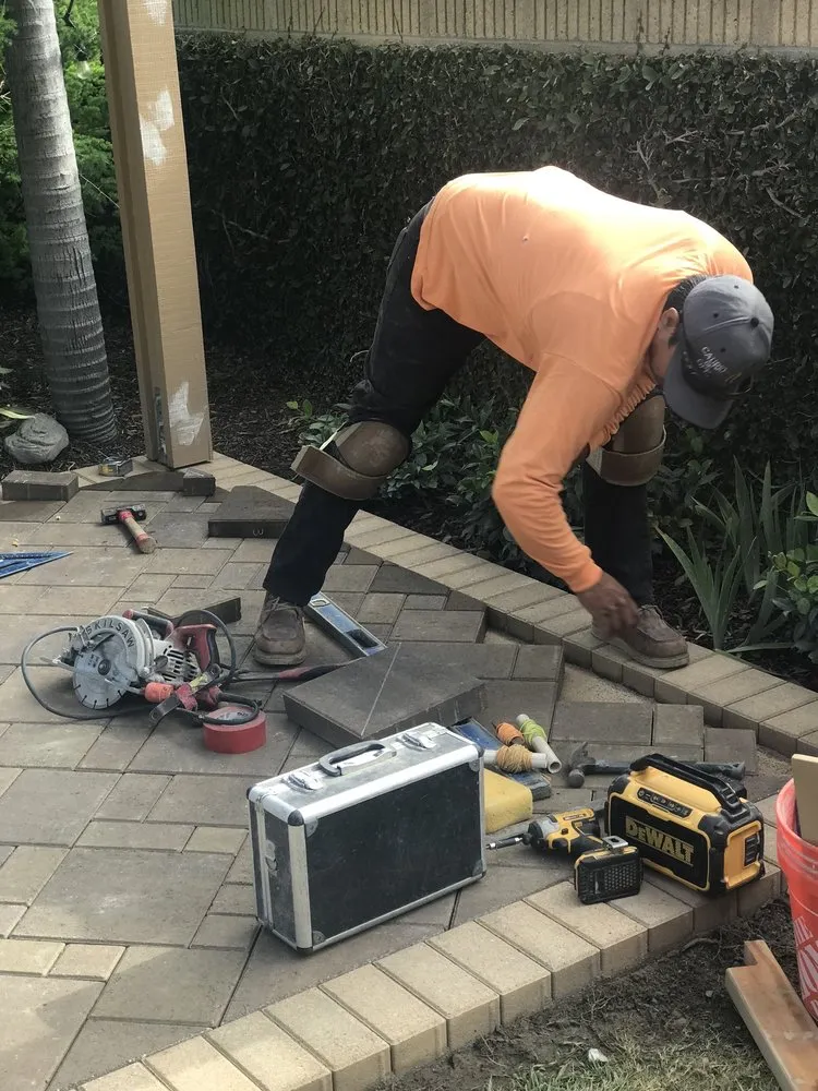 Professional yard maintenance with custom design in Seal Beach, CA by Gill Hardscape Inc