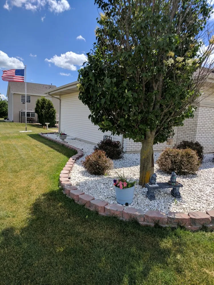 Custom landscape installation in Peotone, IL - Gino's L&L Service