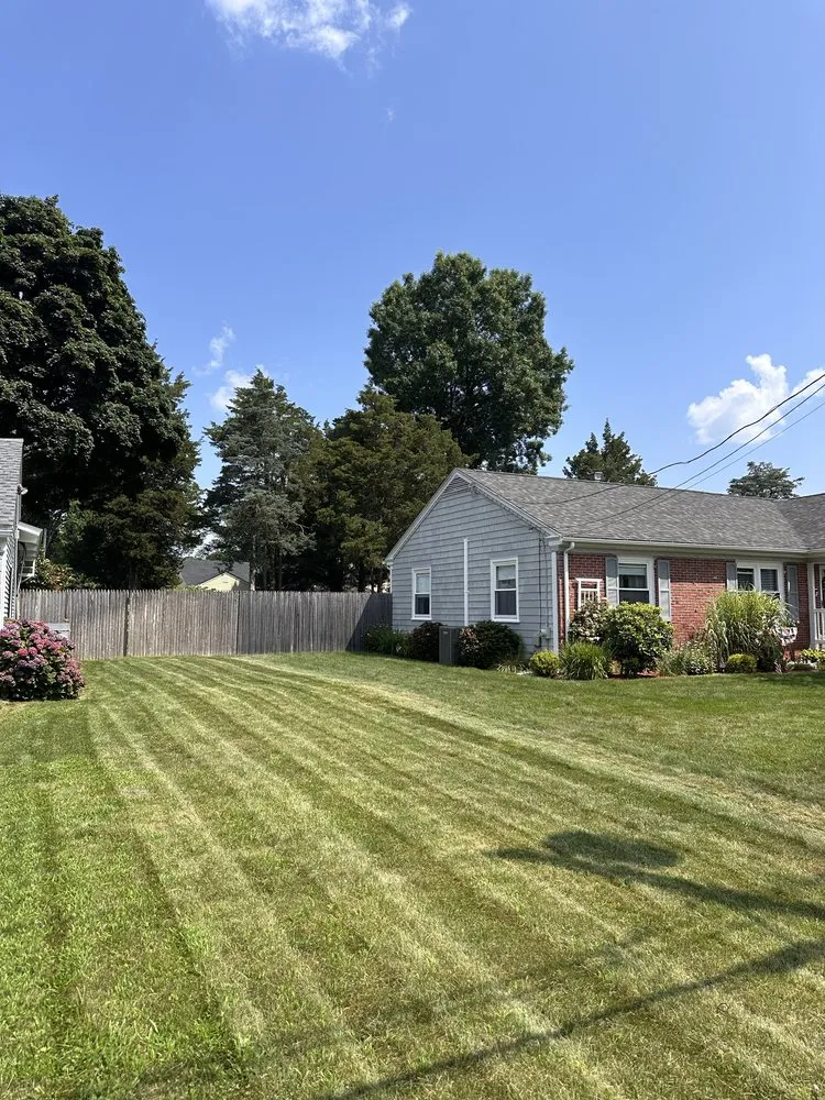 Custom lawn mowing service with custom design across Cranston, RI - Glenwood Landscaping