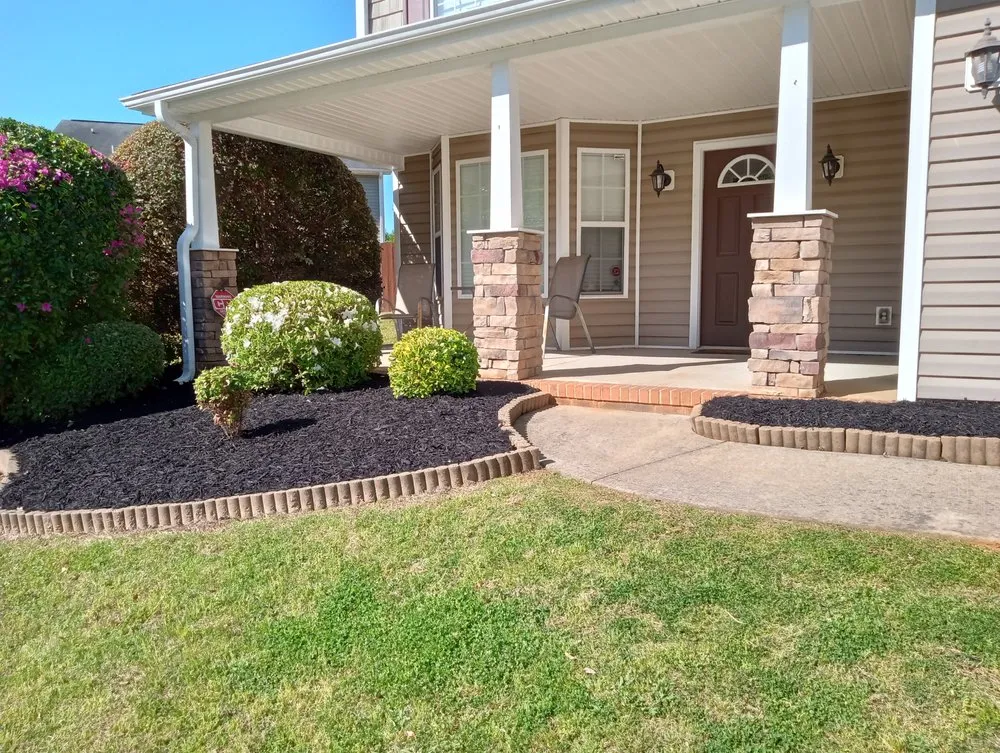 Local landscape installation in Greenville, SC by Glez Lawn Care