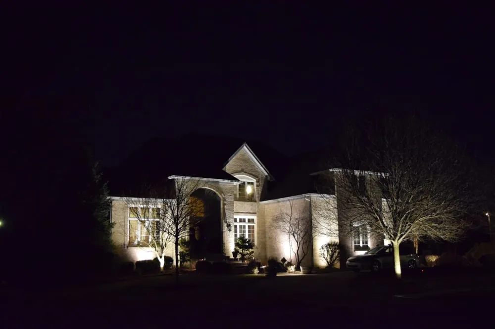 Custom landscape installation in Indianapolis, IN by Glimmer Landscape Lighting