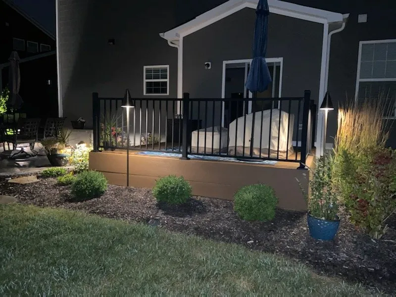 Professional outdoor landscaping for homes in Indianapolis, IN by Glimmer Landscape Lighting