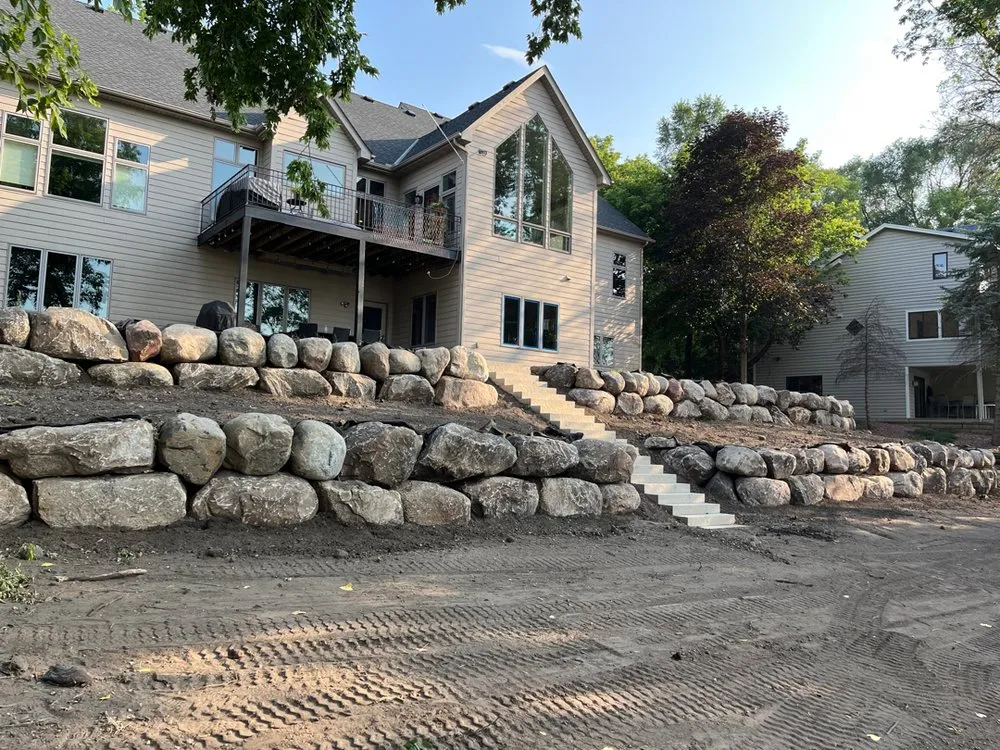 Custom lawn care service with custom design in Big Lake, MN by G&M Outdoor Services