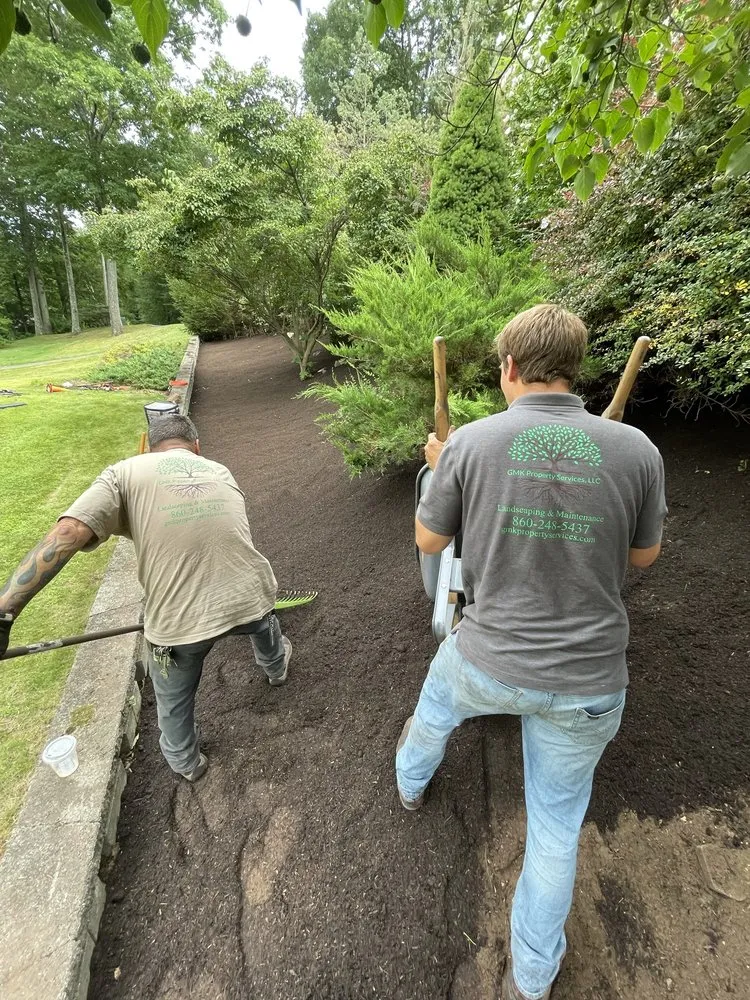 Professional landscape installation in New Milford, CT by GMK Property Services