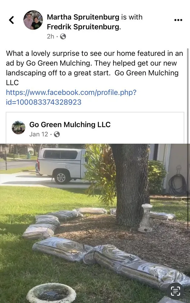 Professional residential landscaping in Palm Bay, FL by Go Green Mulching