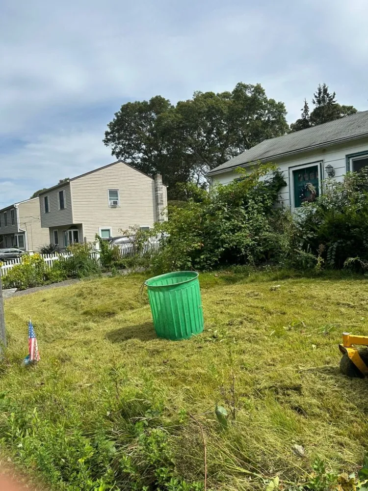 Custom landscape installation in Coram, NY by GOE Services