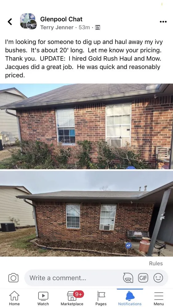 Reliable landscape design experts serving Glenpool, OK - Gold Rush Haul & Mow