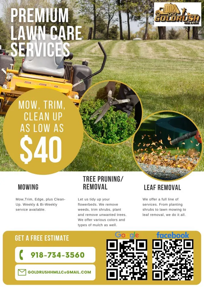 Custom outdoor landscaping with custom design across Glenpool, OK - Gold Rush Haul & Mow