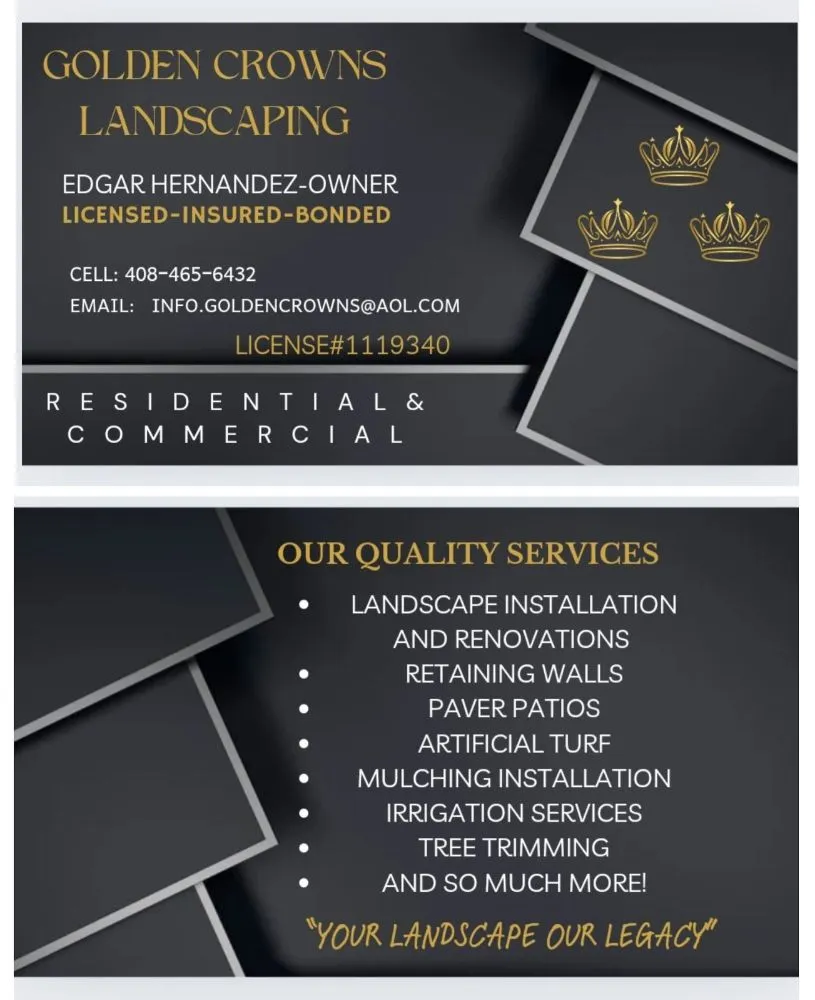 Top-rated yard maintenance with custom design in Hollister, CA by Golden Crowns Landscaping