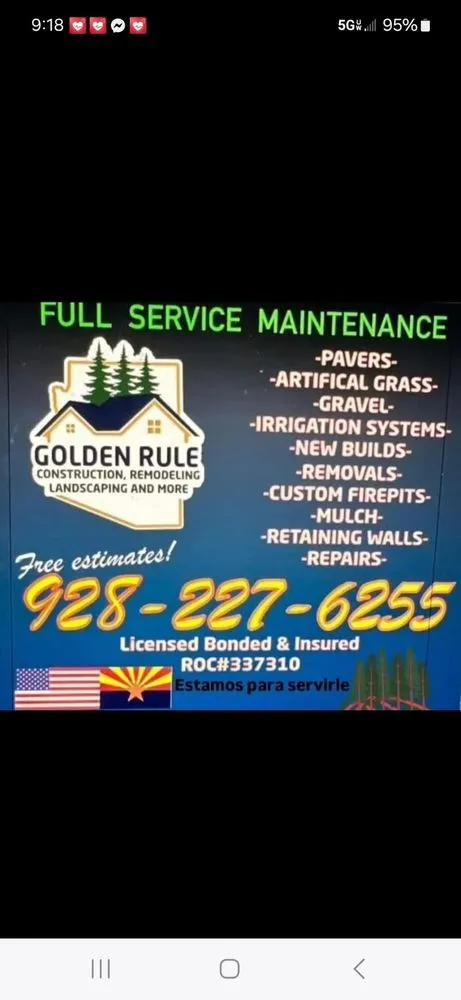 Custom yard maintenance in Prescott, AZ by Golden Rule