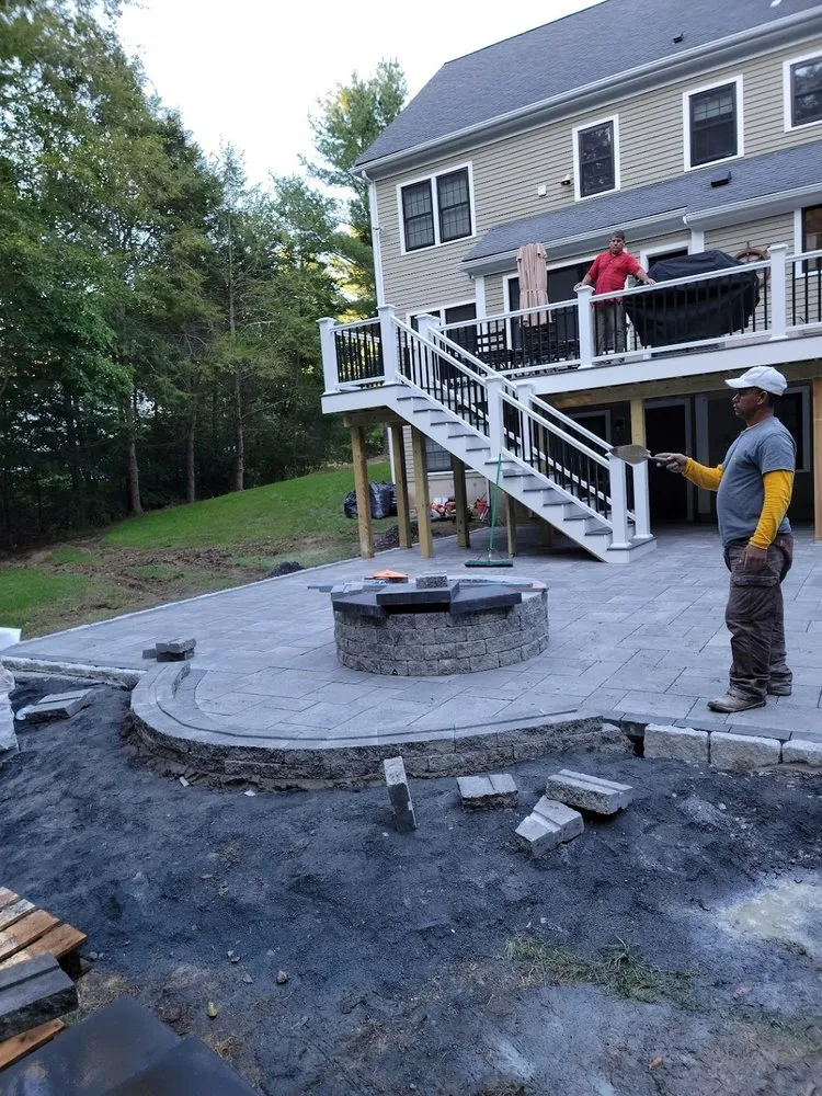 Custom landscape design in Abington, MA by Golden Way Construction And Landscaping Corp