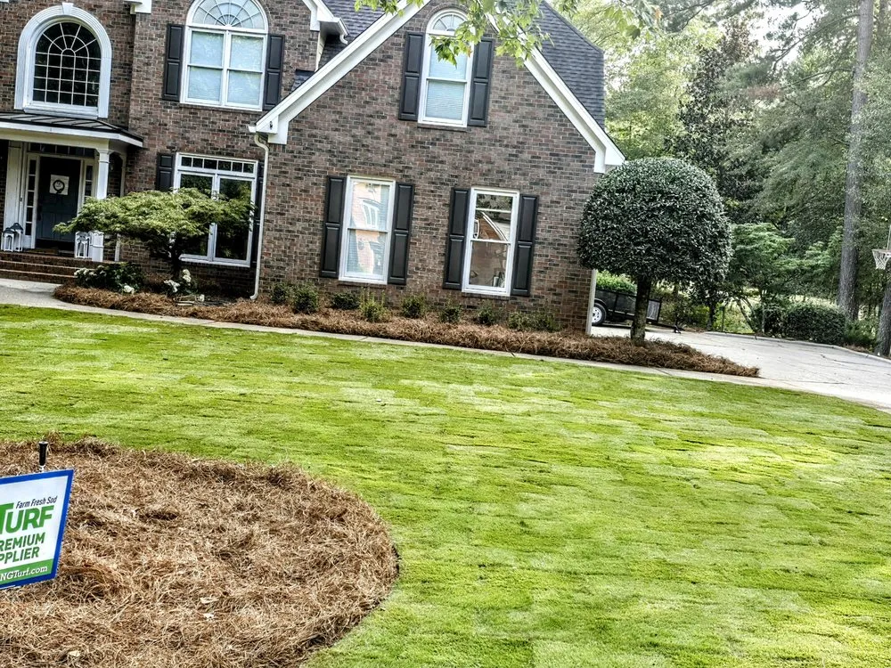 Professional landscape installation in Fayetteville, GA by Goldenscapes