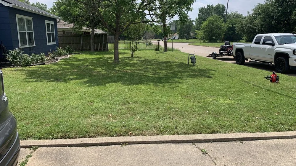 Custom landscape installation in Bryan, TX by Gomez Lawn Care