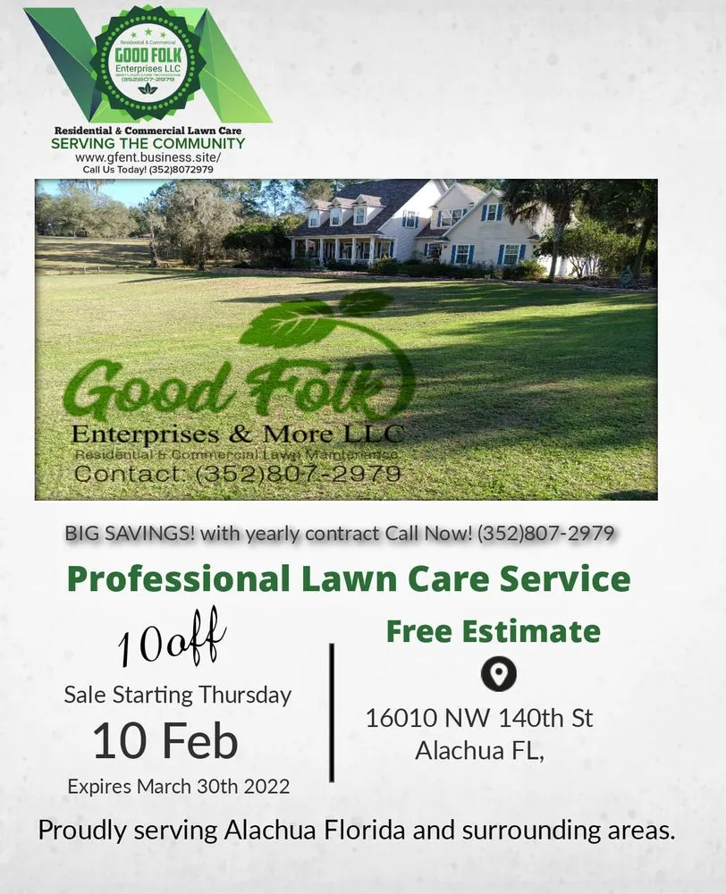 Professional residential landscaping experts serving Alachua, FL - Good Folk Enterprises & More