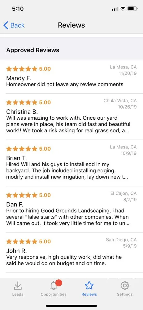 Local lawn mowing service in La Mesa, CA by Good Grounds Landscaping