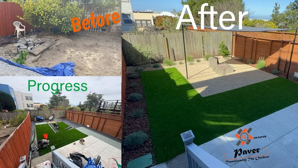 Custom lawn mowing service with custom design in San Rafael, CA by GR Paver