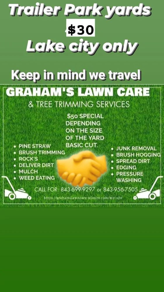 Top-rated yard maintenance for beautiful yards in Lake City, SC by Graham lawn care & Tree trimming