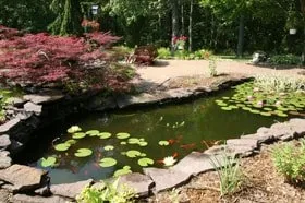 Custom outdoor landscaping with custom design across Dedham, MA - Grapes of Wrath Landscaping