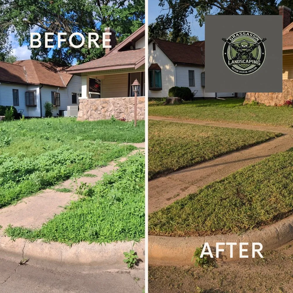 Professional lawn mowing service for residential properties in Wichita, KS by Grassasin Landscaping