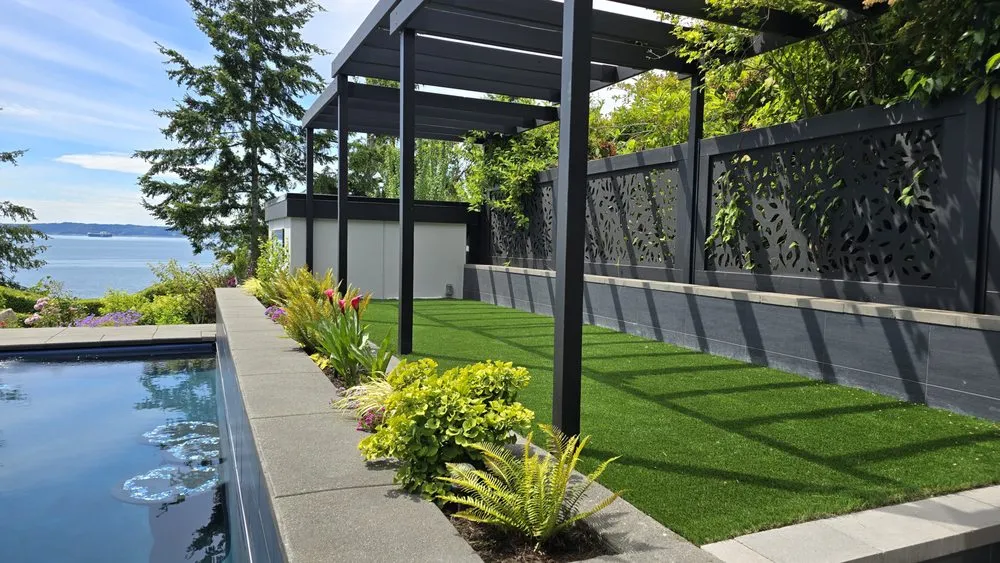 Custom garden landscaping with custom design across Renton, WA - GrassLand- Synthetic Turf