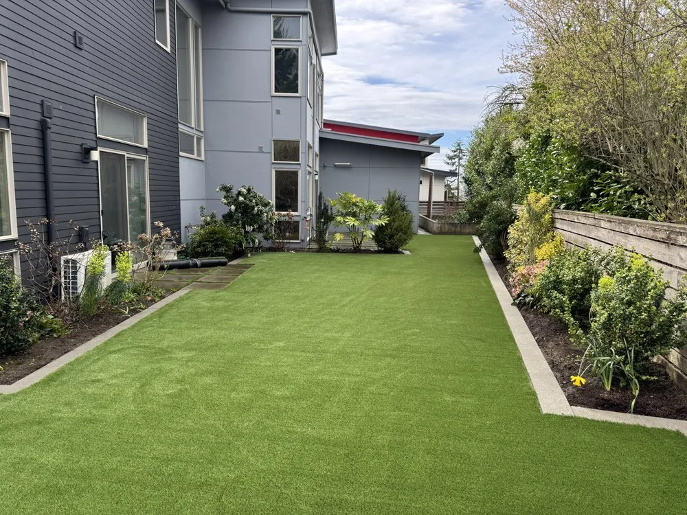 Local yard maintenance with custom design in Renton, WA by GrassLand- Synthetic Turf
