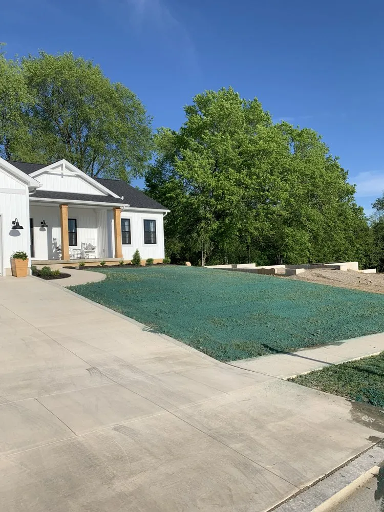 Custom residential landscaping in Nashport, OH by Grassroots Hydroseeding