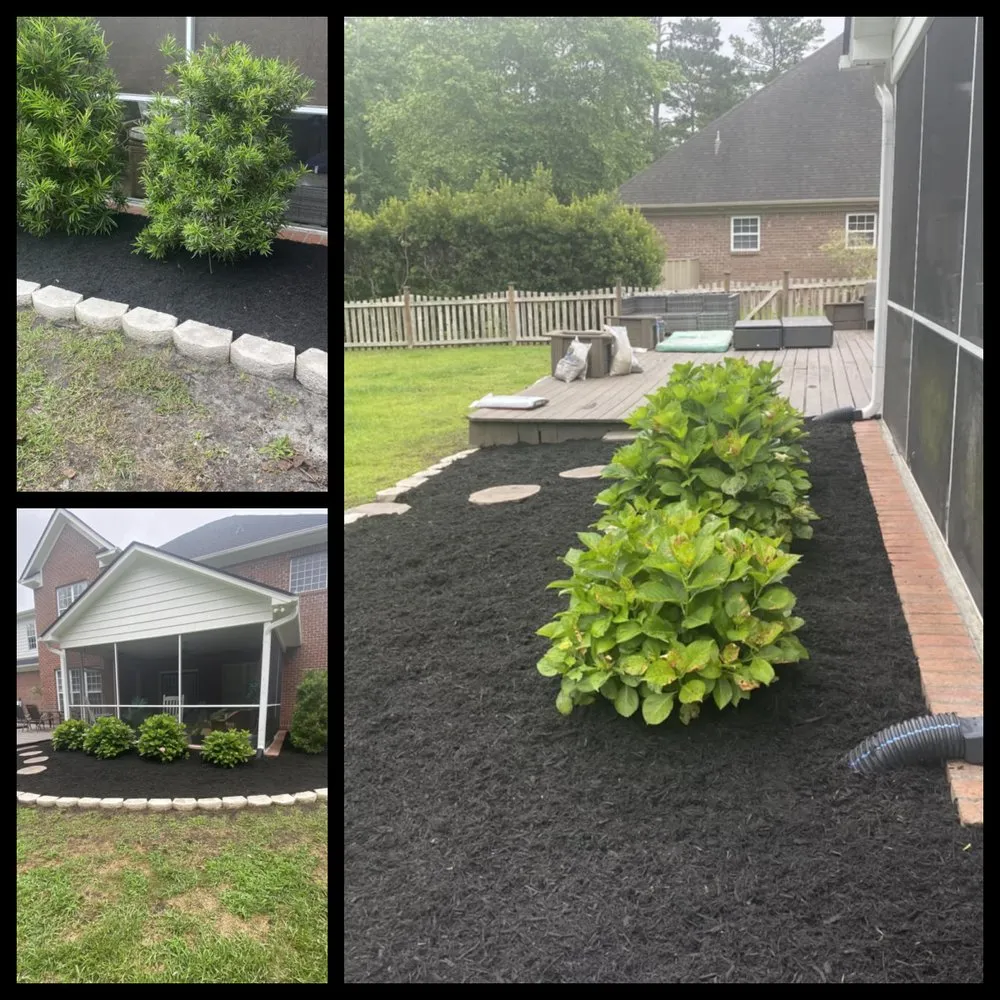 Custom residential landscaping with custom design in Jacksonville, NC by Grateful Cuts Lawn Care