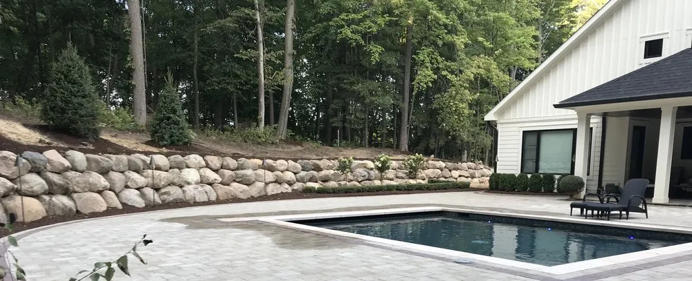 Custom landscape installation in Washington, MI by Great Escape Landscaping