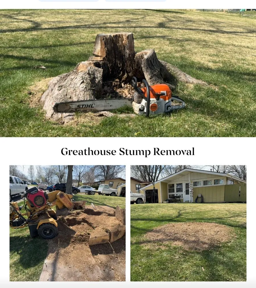 Professional lawn mowing service for homes in Platte City, MO by Greathouse Stump Removal