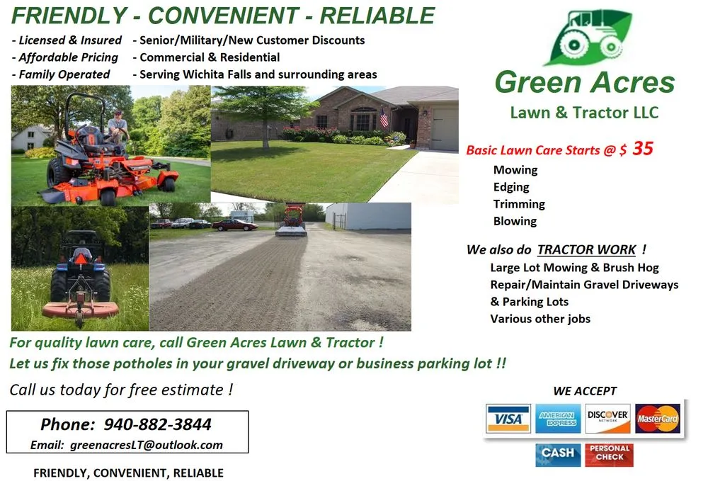 Reliable landscape installation in Wichita Falls, TX by Green Acres Lawn & Tractor