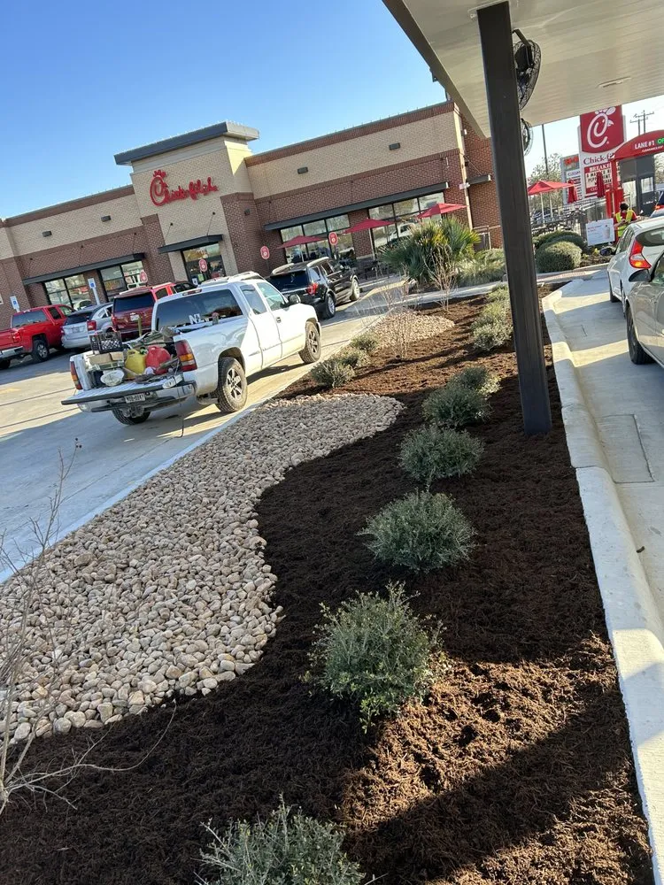 Custom landscape design in Seguin, TX - Green agave landscape