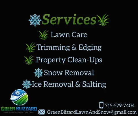 Green Blizzard Lawn & Snow Care Logo