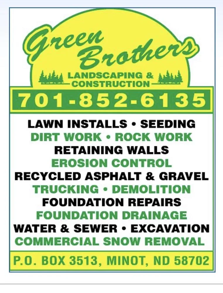 Reliable yard maintenance with custom design across Minot, ND - Green Brothers Landscaping & Construction