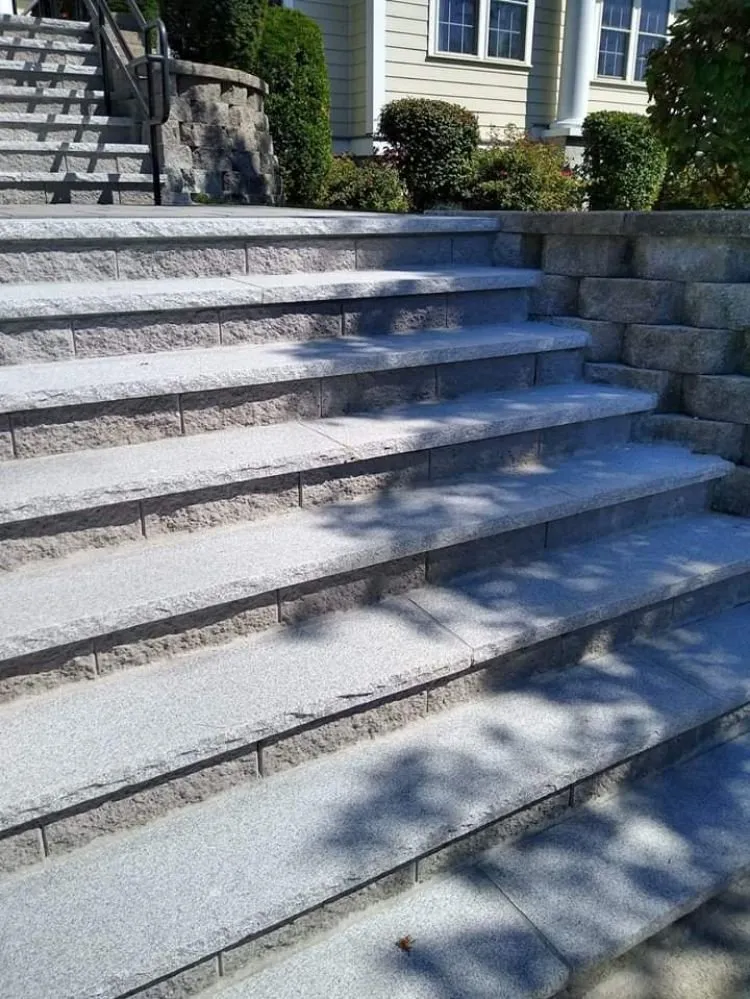 Custom landscape installation in Peabody, MA by Green Care Landscaping