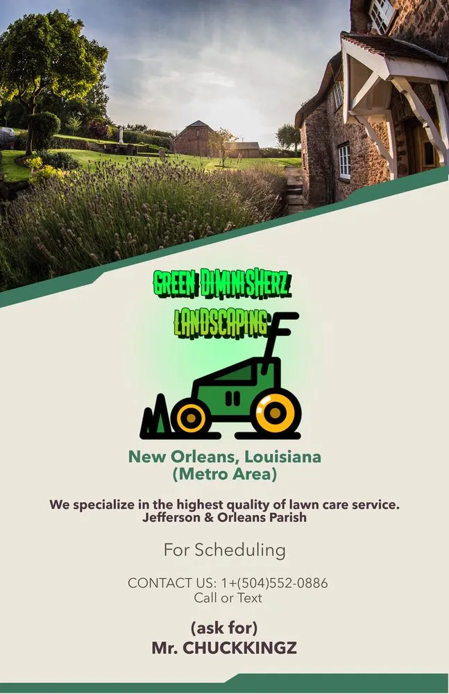 Trusted lawn mowing service in Marrero, LA by Green Diminisherz