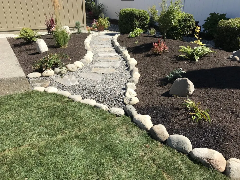 Top-rated lawn mowing service with custom design in Bellingham, WA by Green Earth Landscapes