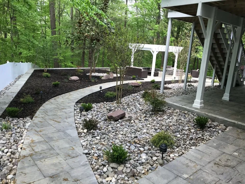 Custom residential landscaping with custom design in Elkrdige, MD by Green Future Construction